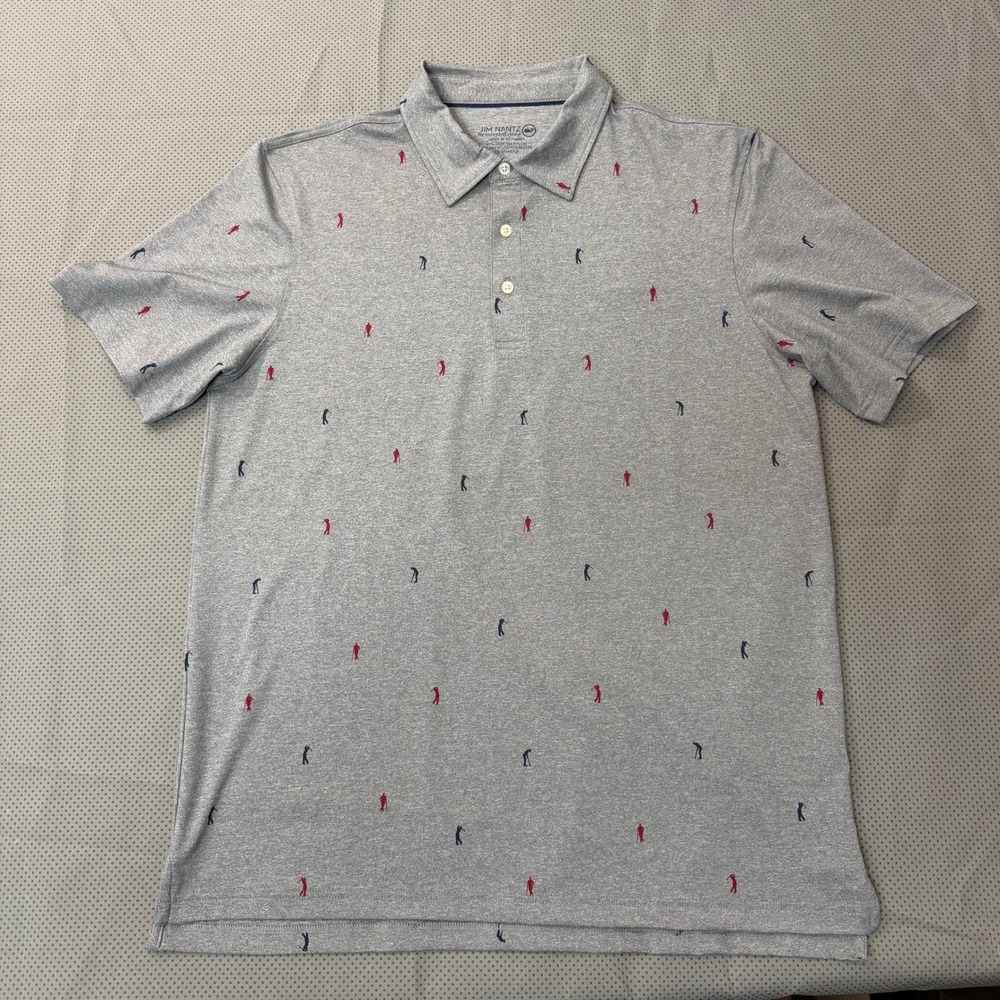 Vineyard Vines Palmero Polo Men L Gray brrr Performance Sharks Golf Stance NWT